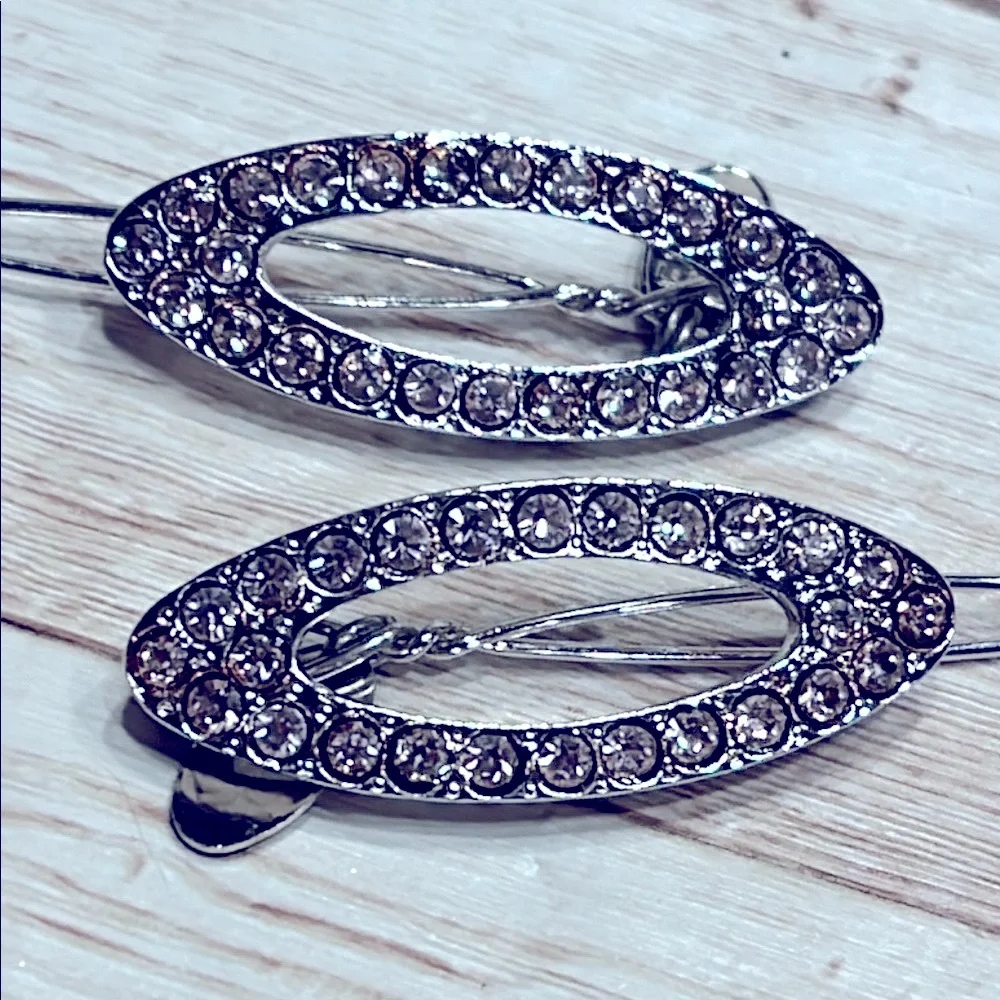 COPY - Eve Reid Silver Pink Stones Filigree Hair Barrettes Accessories